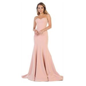 Royal Queen Dusty Rose Sweetheart Neckline Strapless Evening Gown Size 8